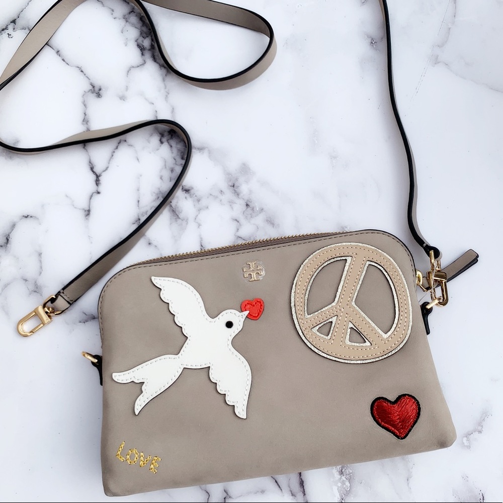 Tory Burch Crossbody Gray Peace - Picture 1 of 4
